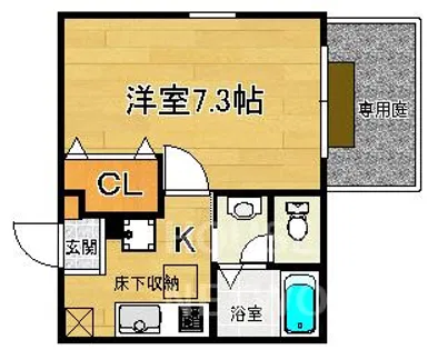 メゾンアイビス衣笠【103号室】の間取り