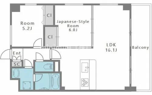 クレメント天王寺【702号室】の間取り