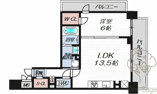 ザ・パークハビオ天満橋【9階】の間取り