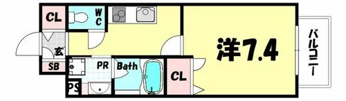 アルファレガロ神戸元町【6階】の間取り