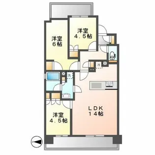 プレサンス名駅南ブリエ【501号室】の間取り