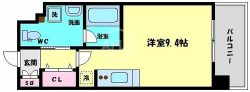 アーバンフラッツ上町【14階】の間取り