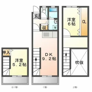 シークエンス鳥塚Ⅰ【104号室】の間取り