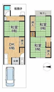 京都府京都市北区大宮中林町【一戸建】の間取り