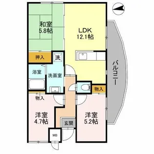 サンコート千代田【1階】の間取り
