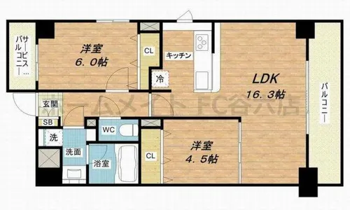 F-TAMATSUKURI【8階】の間取り