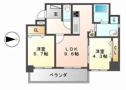 2DKの間取り画像
