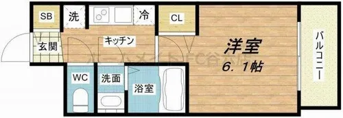 プレサンス扇町駅前【11階】の間取り