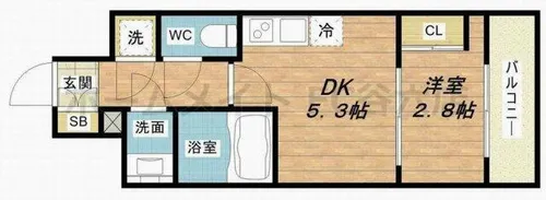 SERENiTE本町reflet【9階】の間取り