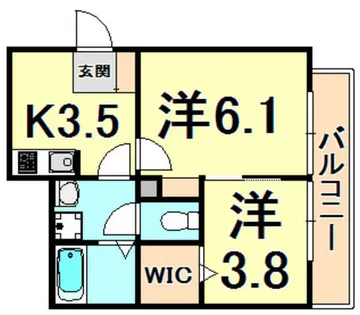 レ セーナ甲東園【3階】の間取り