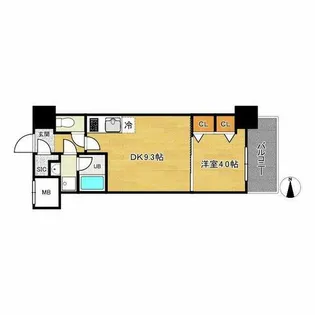 スプランディッド淀屋橋DUE【8階】の間取り