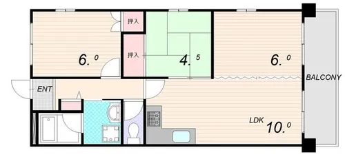 エクセル西鈴【3階】の間取り