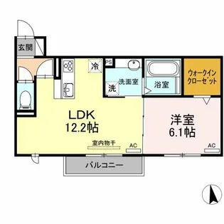 ソレーユ野路【202号室】の間取り