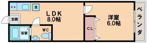 エクセルあびこ東【1階】の間取り