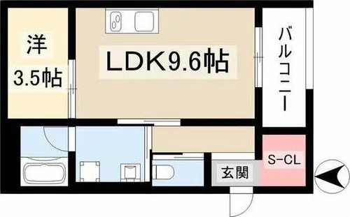 WELLNEST ROOM 名駅南 B棟【202号室】の間取り