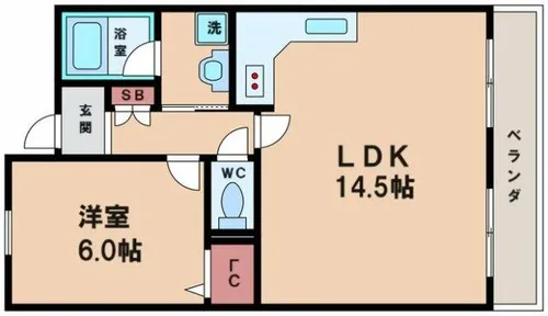 カワデンエミネンスハイツ【4階】の間取り