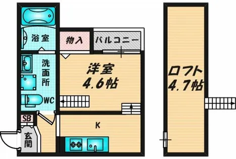 シャンティ長瀬【2階】の間取り