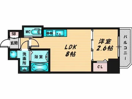 スワンズシティ大阪クレアスト【9階】の間取り