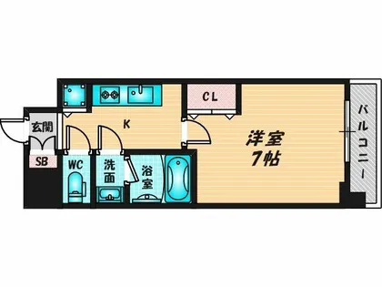 ソルテラスOSAKA EAST GATE【7階】の間取り