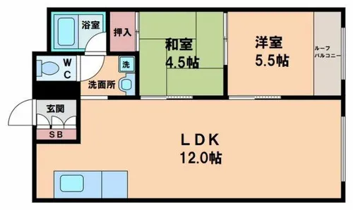 長居東コーポ【6階】の間取り
