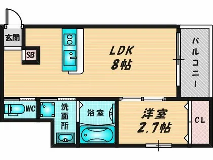 リアコート高井田中央WEST【3階】の間取り