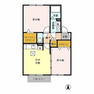 セジュールAMANOⅡ【102号室】の間取り