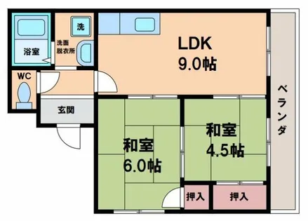 シティハイム長居公園通【2階】の間取り