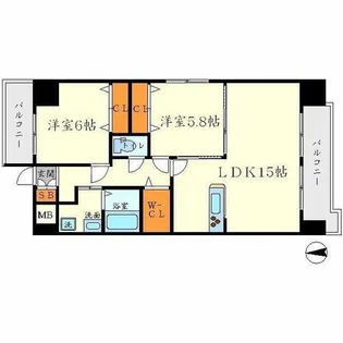 アンフィニⅩⅠ緑地公園【2階】の間取り