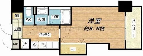 Luxe玉造Ⅱ【5階】の間取り