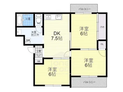 プラスコート南耳原【1階】の間取り