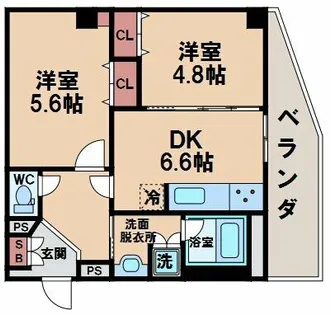 ヴェヌスタ西田辺【4階】の間取り