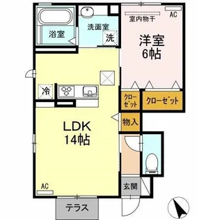 ブリーゼⅡ【102号室】の間取り