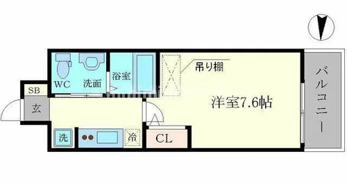 エステムコート難波サウスプレイスⅤエレージュ【5階】の間取り