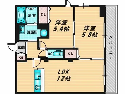 ハイム ユカリナグリーン【1階】の間取り
