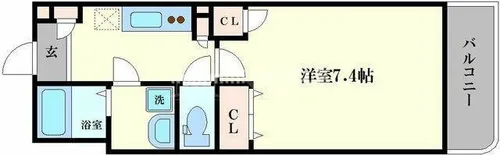 クレール谷町【8階】の間取り