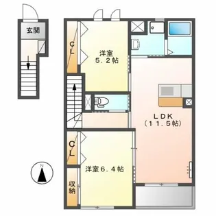 メゾン悠原【2階】の間取り