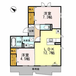 トリフォリウム【101号室】の間取り