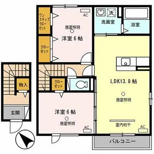 松韻舎 E棟【202号室】の間取り