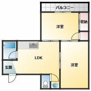 コーポイン松原【4階】の間取り