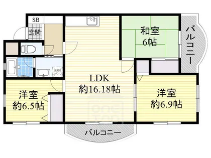 ディアコート真砂【2階】の間取り