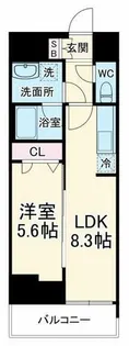 グランプレリス北浜ELNOVEA【6階】の間取り