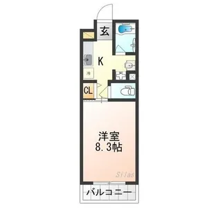 ハンズレジデンス二条【1階】の間取り