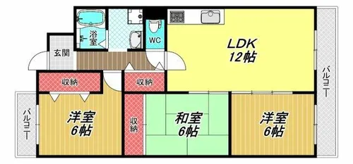 セトン旭【5階】の間取り