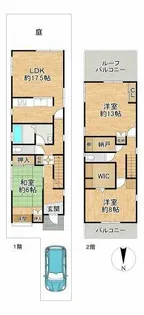 京都府京都市北区小山板倉町【一戸建】の間取り