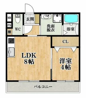 EXハイツ東新町Ⅴ【2階】の間取り