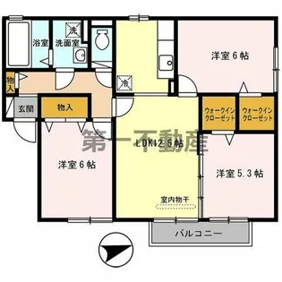 アミカル コート A棟【1階】の間取り