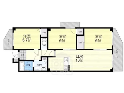 ジェイ・プライド茨木【3階】の間取り