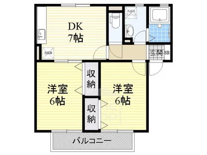 ハイカムールB棟【2階】の間取り