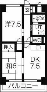 コスモハイム七番町【5階】の間取り