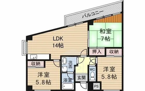 イースト並木【3階】の間取り
